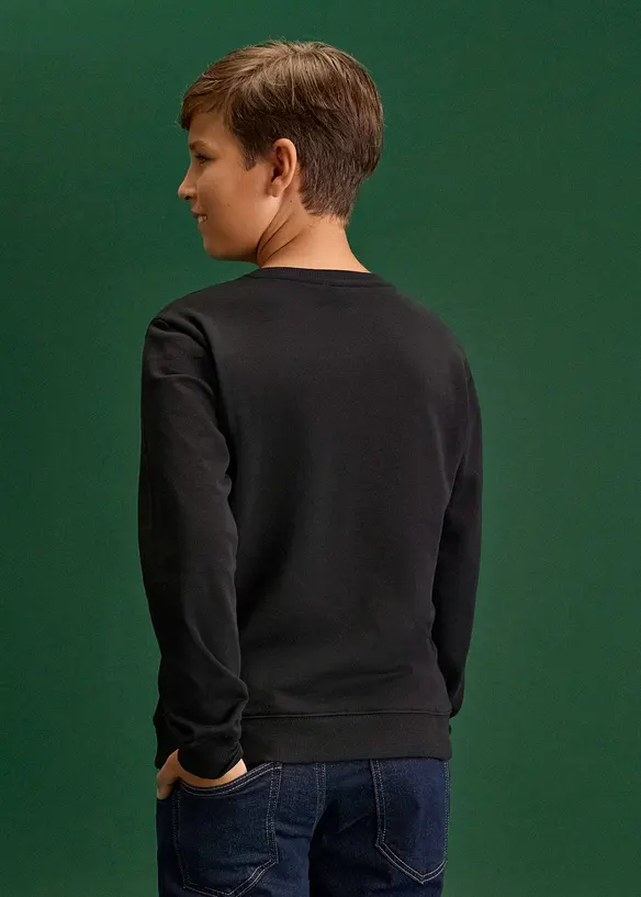 Julelig sweatshirt i myk, &oslash;kologisk bomull, bonprix