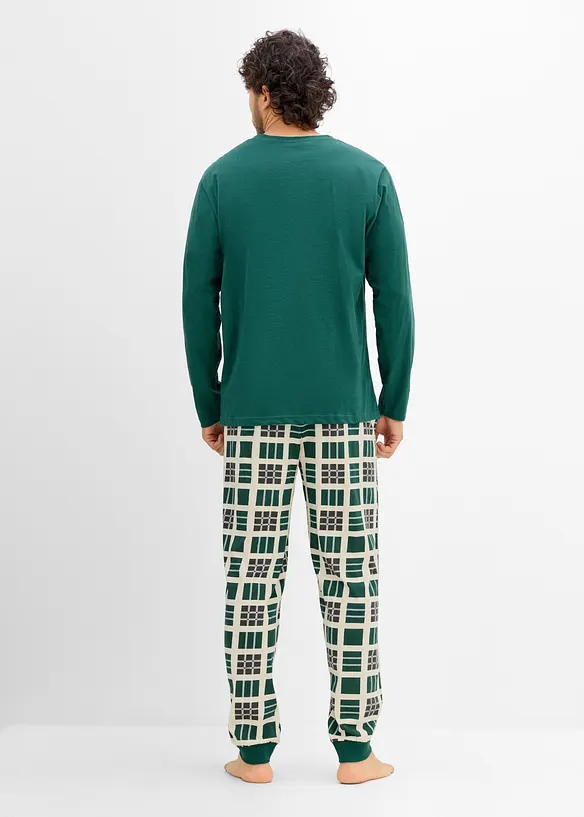 Pyjamas i 100% &oslash;kologisk bomull med lange ermer, bonprix