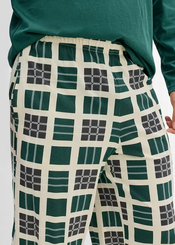 Pyjamas i 100% &oslash;kologisk bomull med lange ermer, bonprix