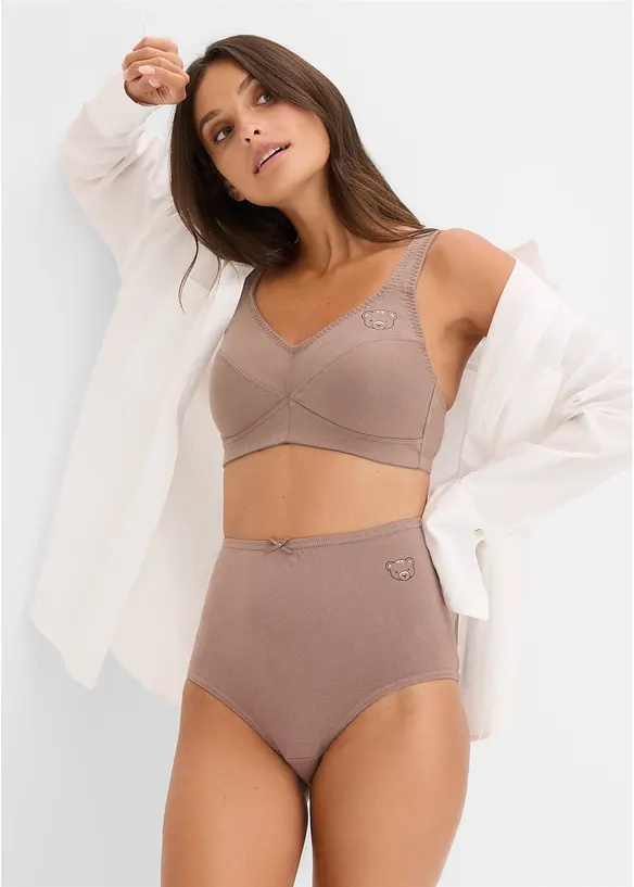 High waist truse med &oslash;kologisk bomull (4-pack), bonprix