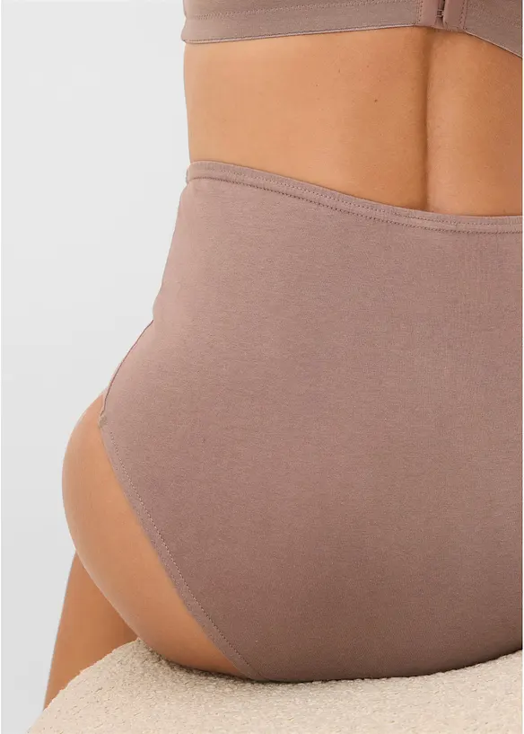 High waist truse med &oslash;kologisk bomull (4-pack), bonprix
