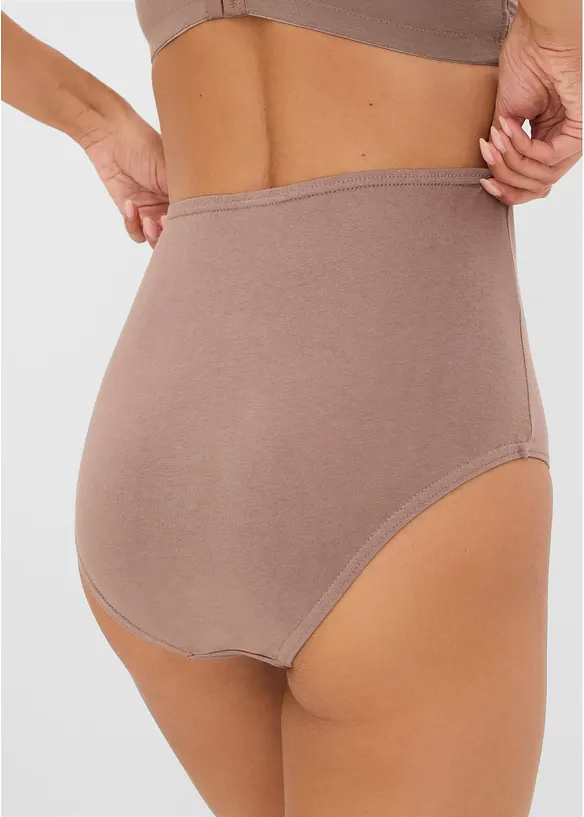High waist truse med &oslash;kologisk bomull (4-pack), bonprix