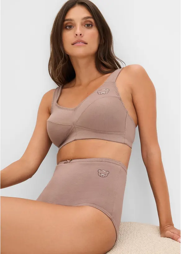 High waist truse med &oslash;kologisk bomull (4-pack), bonprix