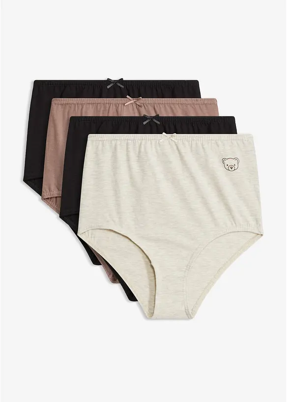 High waist truse med &oslash;kologisk bomull (4-pack), bonprix