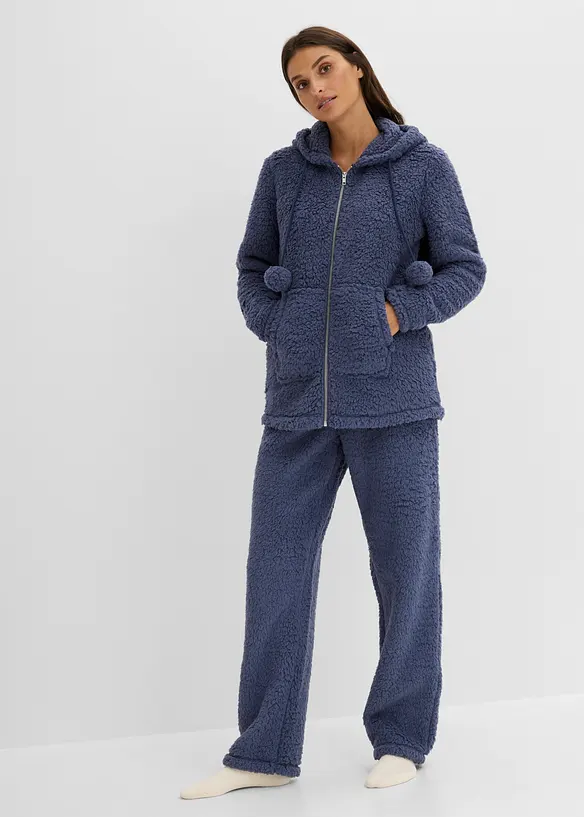 Loungewear kosedress i pilefleece, bonprix