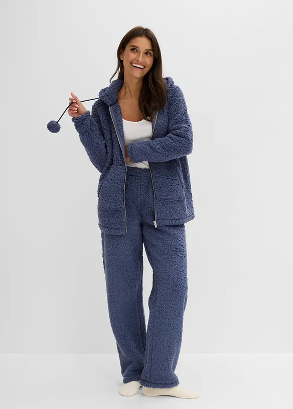 Loungewear kosedress i pilefleece, bonprix