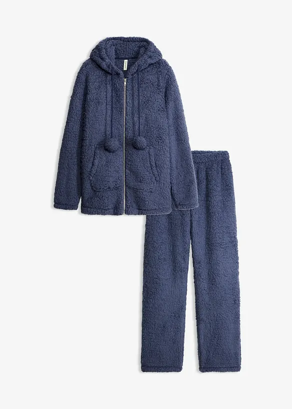 Loungewear kosedress i pilefleece, bonprix