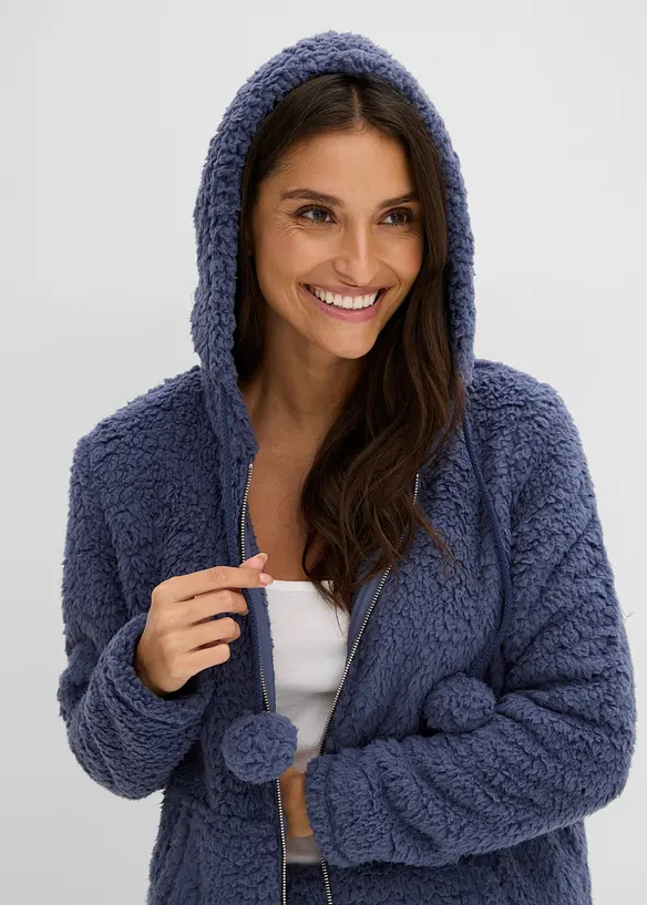 Loungewear kosedress i pilefleece, bonprix