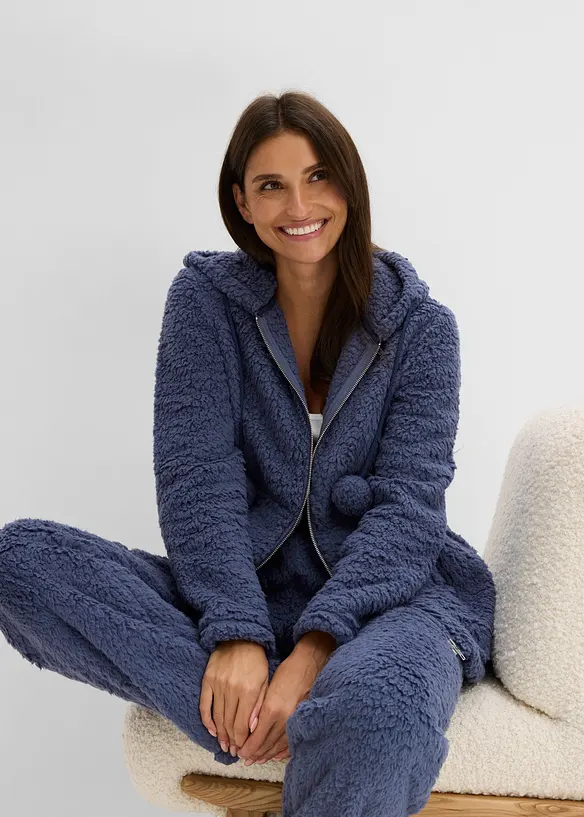 Loungewear kosedress i pilefleece, bonprix