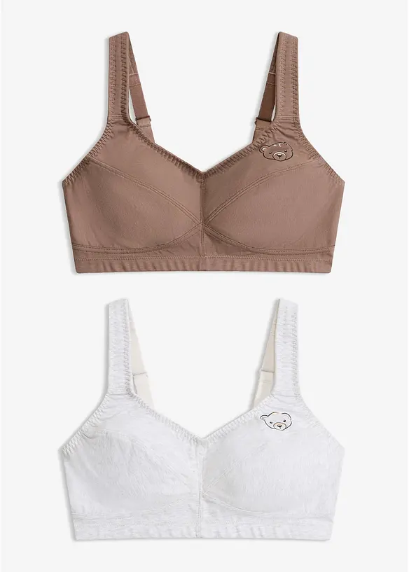 BH uten spiler med &oslash;kologisk bomull (2-pack), bonprix