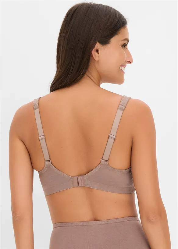 BH uten spiler med &oslash;kologisk bomull (2-pack), bonprix