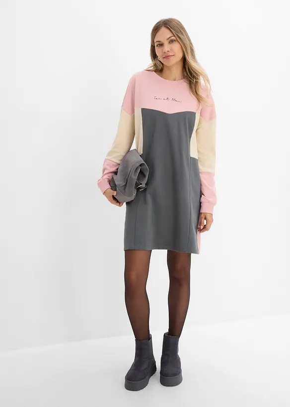 Sweatkjole i 100% bomull, bonprix