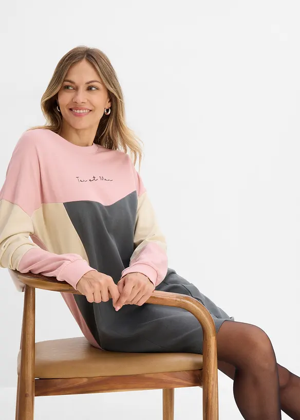 Sweatkjole i 100% bomull, bonprix
