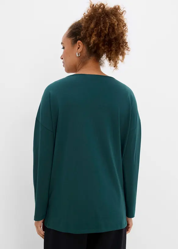 Off shoulder-topp med julemotiv, bonprix