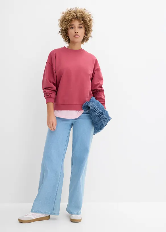 Oversized sweatshirt i 100% &oslash;kologisk bomull, bonprix