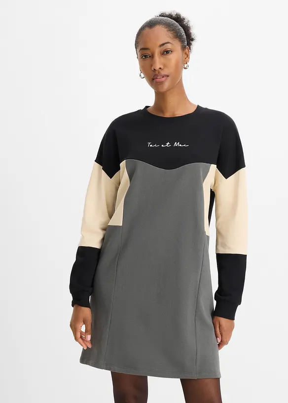 Sweatkjole i 100% bomull, bonprix