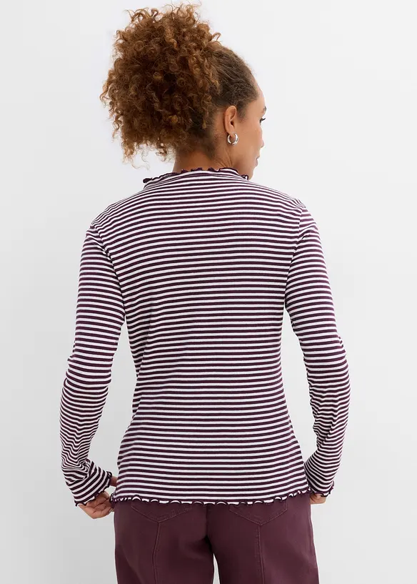Ribbet topp i 100% bomull (2-pack), bonprix