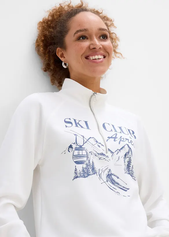 Half-zip-sweatshirt i scuba, bonprix