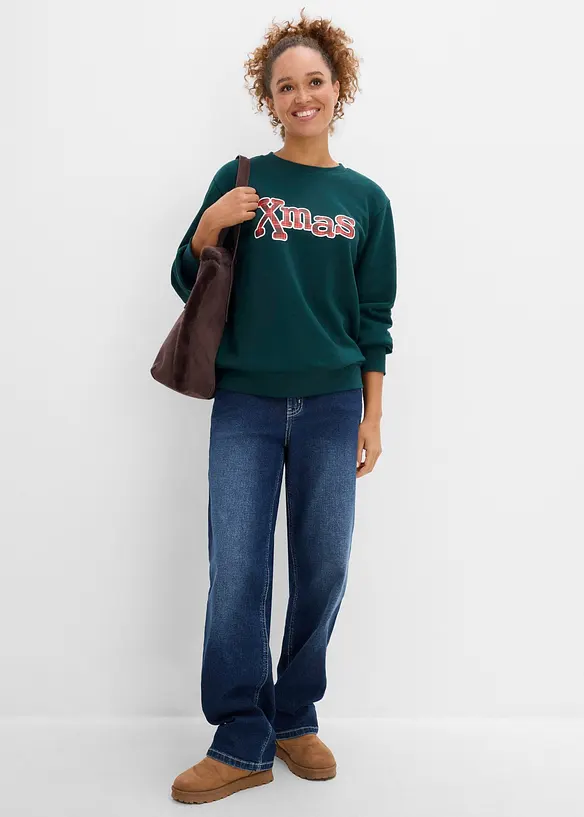 Sweatshirt i bomullsmiks, bonprix