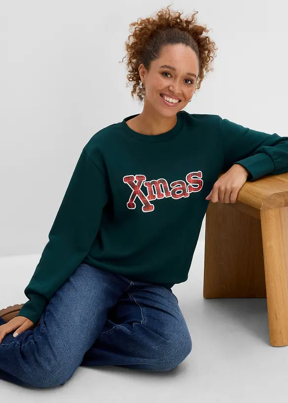 Sweatshirt i bomullsmiks, bonprix