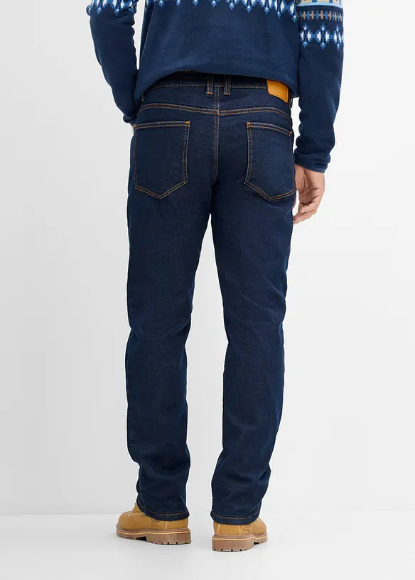 Classic fit jeans med varmende fleecef&ocirc;r, bonprix