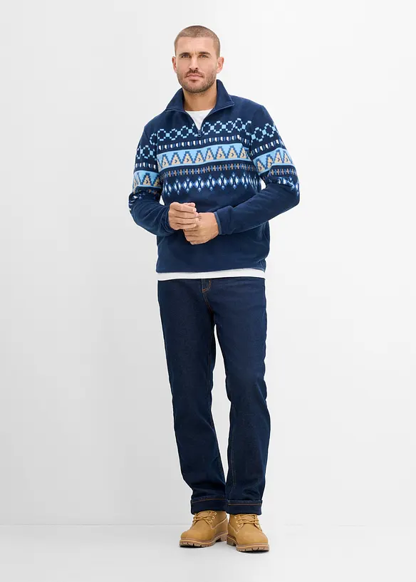 Classic fit jeans med varmende fleecef&ocirc;r, bonprix