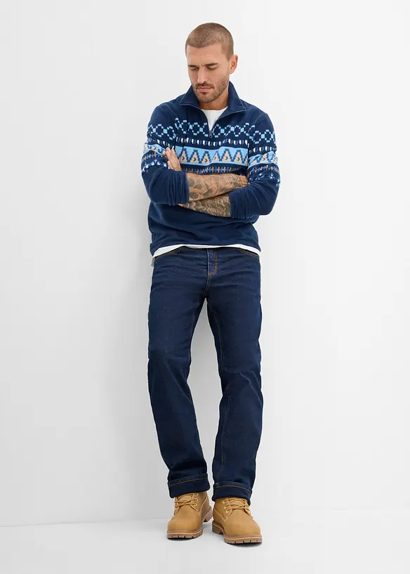 Classic fit jeans med varmende fleecef&ocirc;r, bonprix