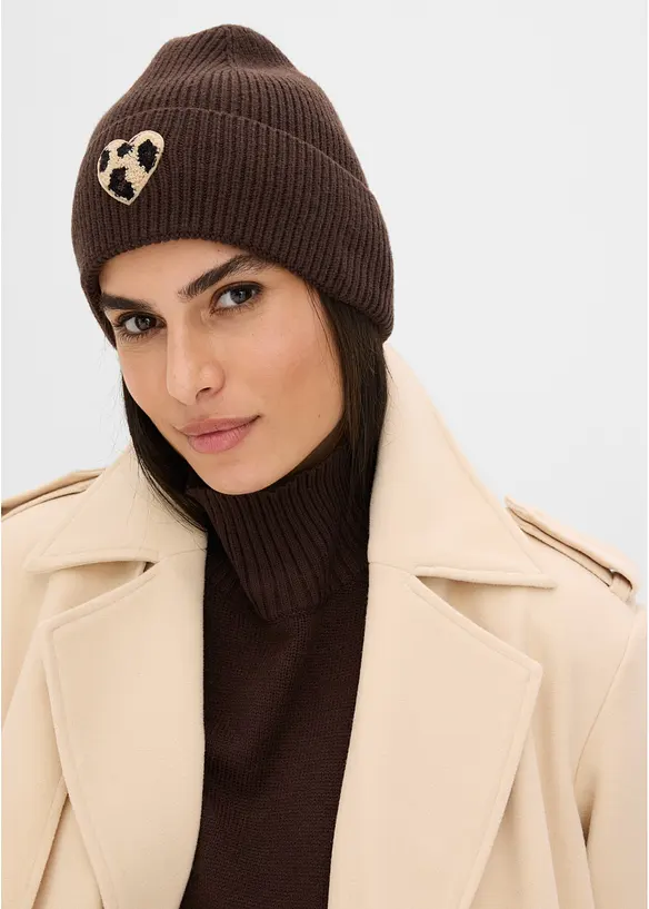 Lue med leopardm&oslash;nstret hjerte, bonprix