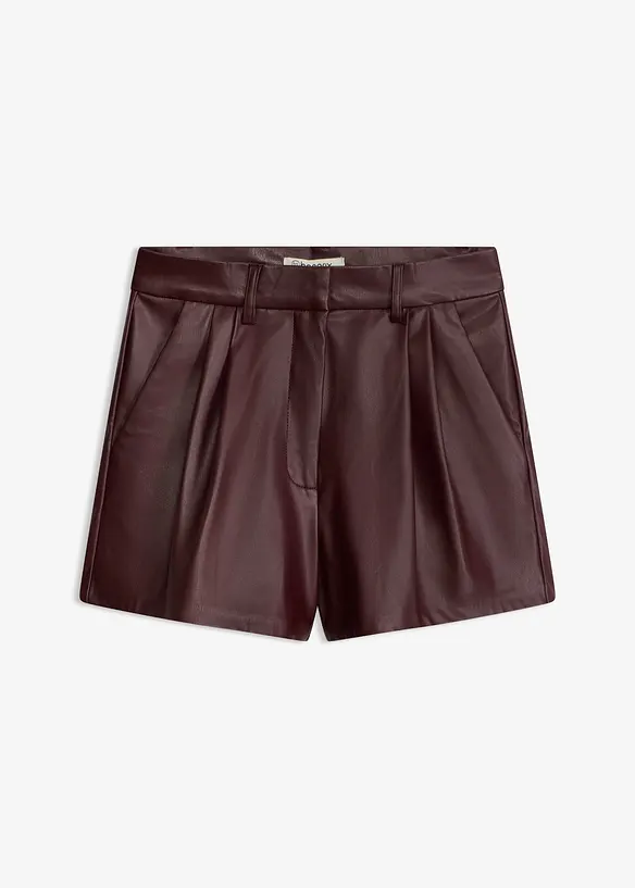 Kort shorts i imitert skinn, bonprix