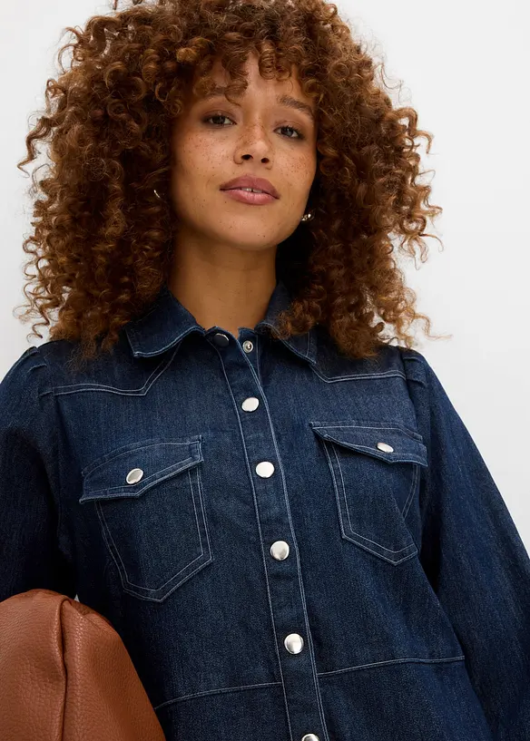 Kort kjole i denim, bonprix