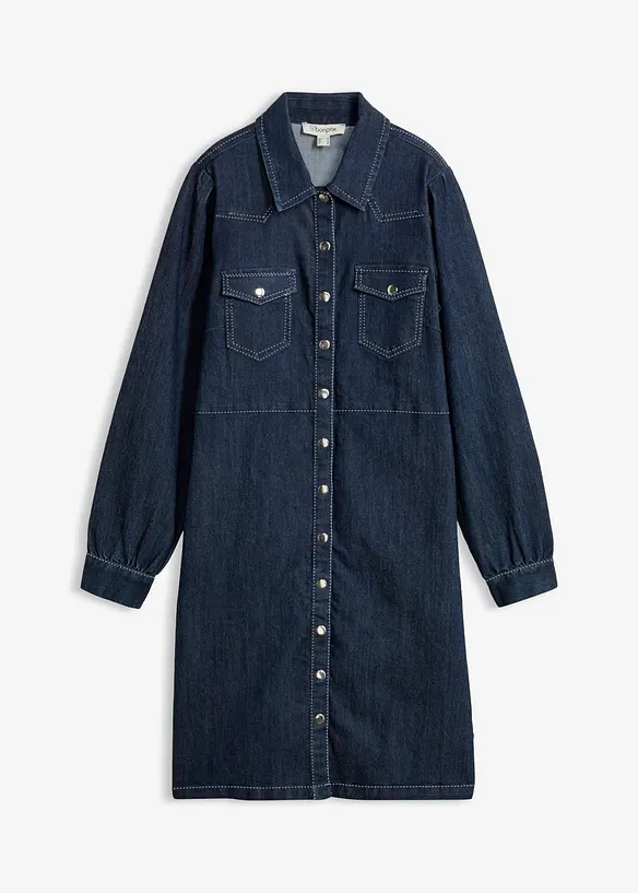 Kort kjole i denim, bonprix