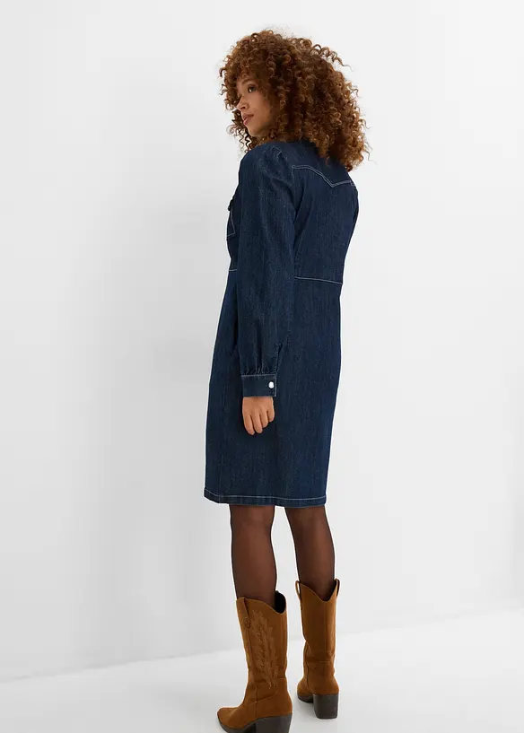 Kort kjole i denim, bonprix