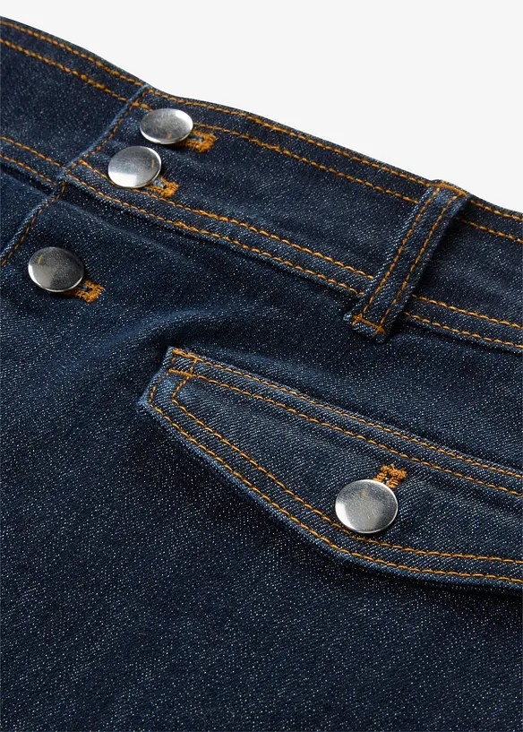Denimskj&oslash;rt med knappestolpe, bonprix