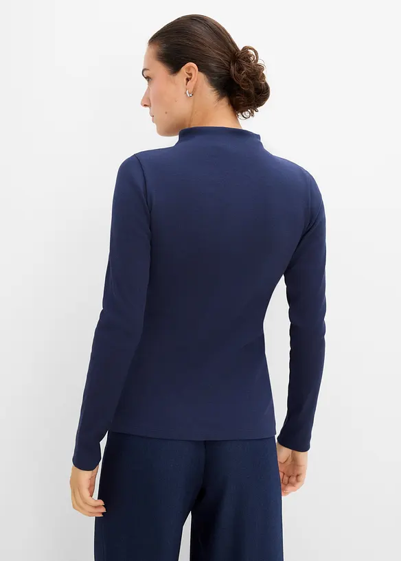 Ribbet, langermet topp, bonprix
