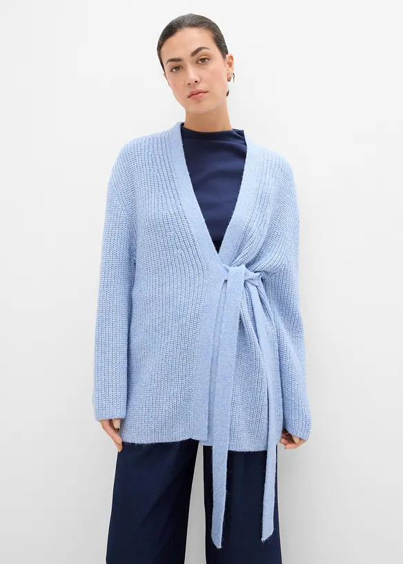 Oversized strikkejakke i omslagsstil, bonprix