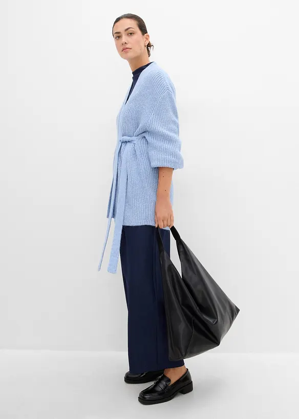 Oversized strikkejakke i omslagsstil, bonprix