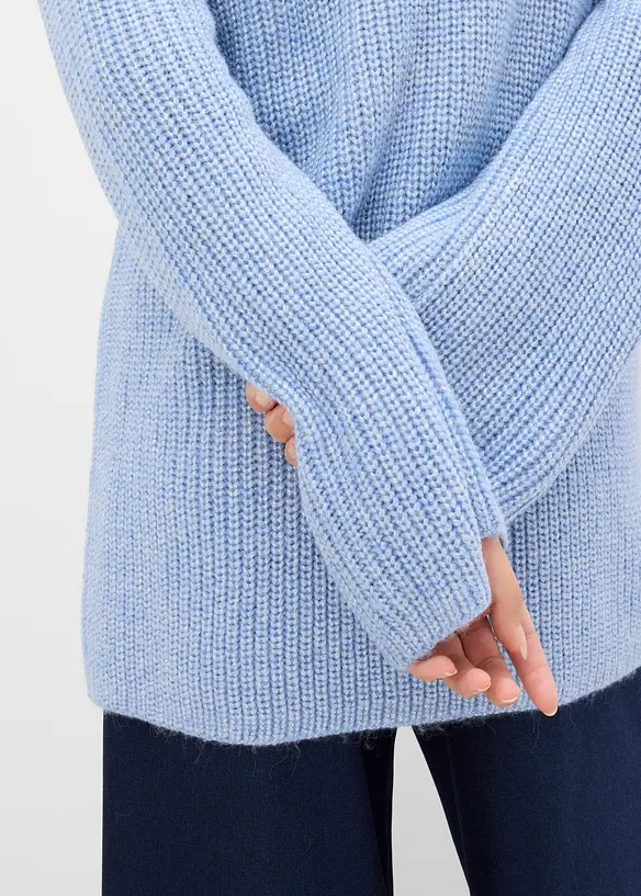 Oversized strikkejakke i omslagsstil, bonprix