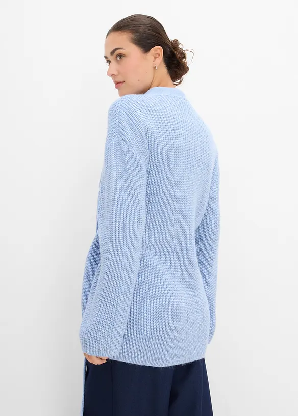 Oversized strikkejakke i omslagsstil, bonprix