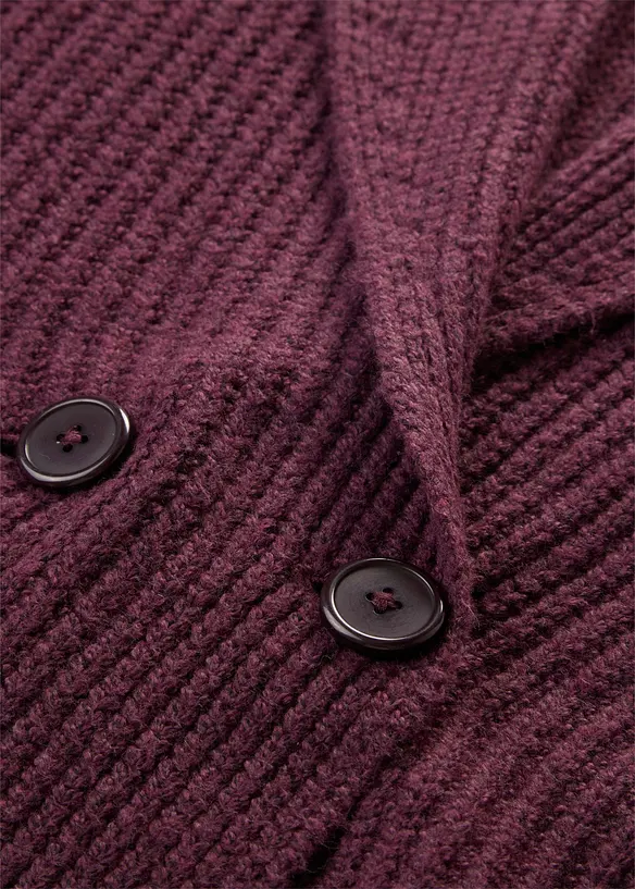 Grovstrikket cardigan med sjalskrage, bonprix