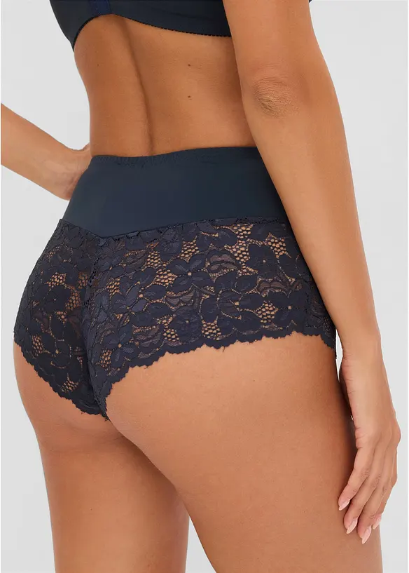 Truse med h&oslash;y midje og blonder, bonprix