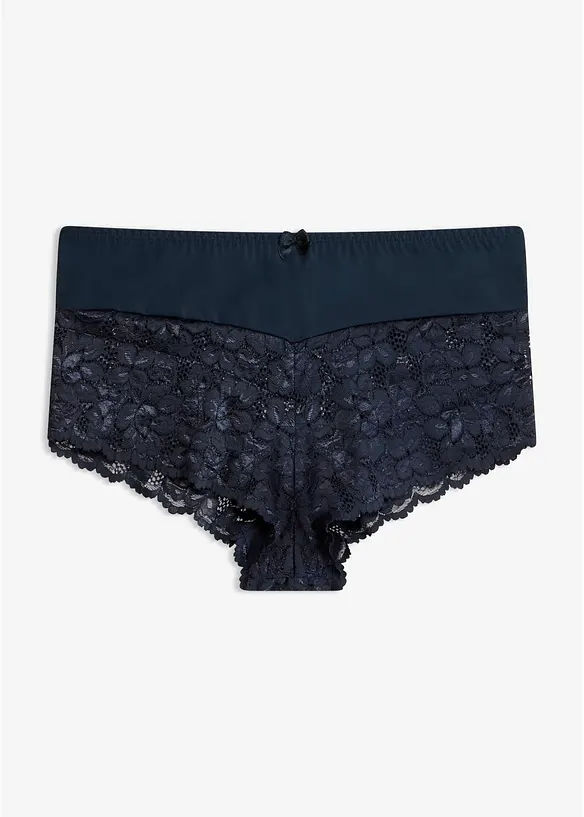 Truse med h&oslash;y midje og blonder, bonprix