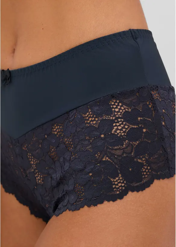 Truse med h&oslash;y midje og blonder, bonprix