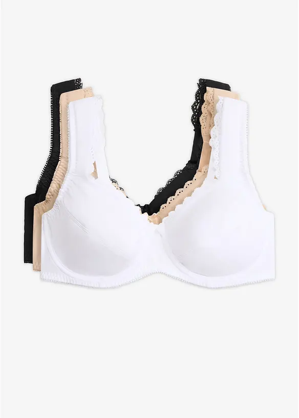 Spile-BH med &oslash;kologisk bomull (3-pack), bonprix
