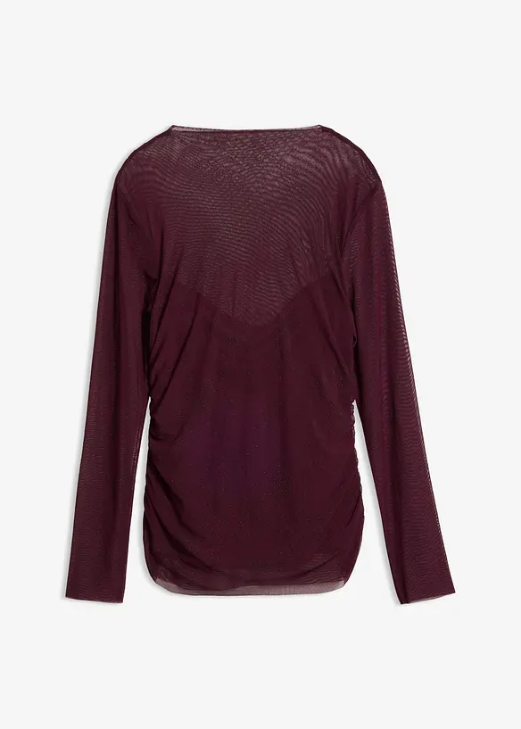 Langermet topp i lett mesh, bonprix