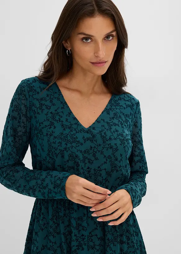 Jerseykjole av fl&oslash;yel, bonprix