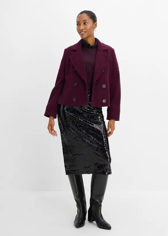 Paljettbrodert blyantskj&oslash;rt, bonprix