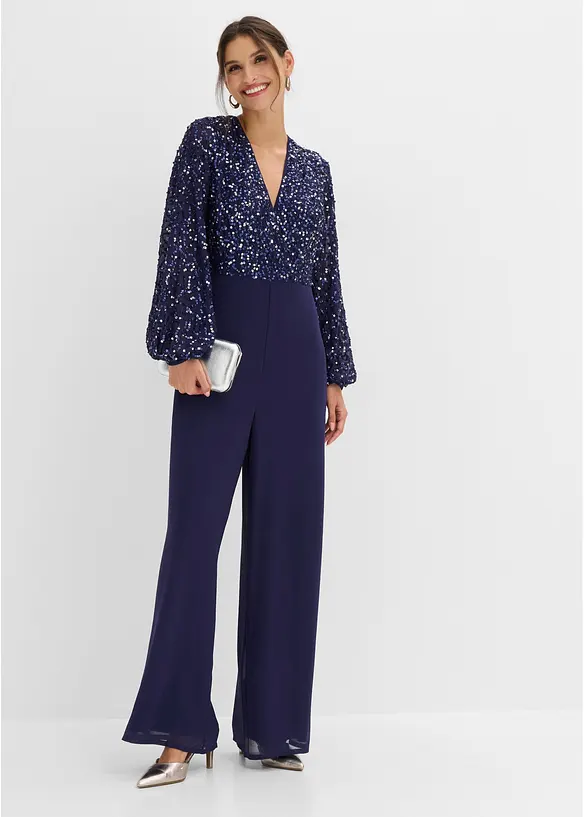 Paljettbrodert jumpsuit, bonprix