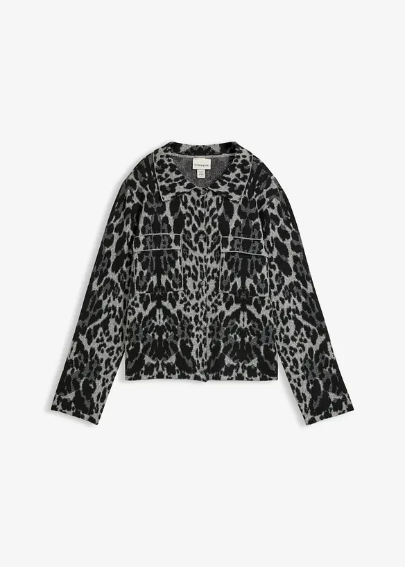 Cardigan med jacquardm&oslash;nster, bonprix