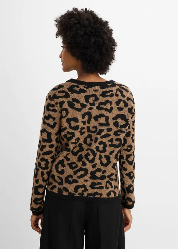 Cardigan med jacquardm&oslash;nster, bonprix