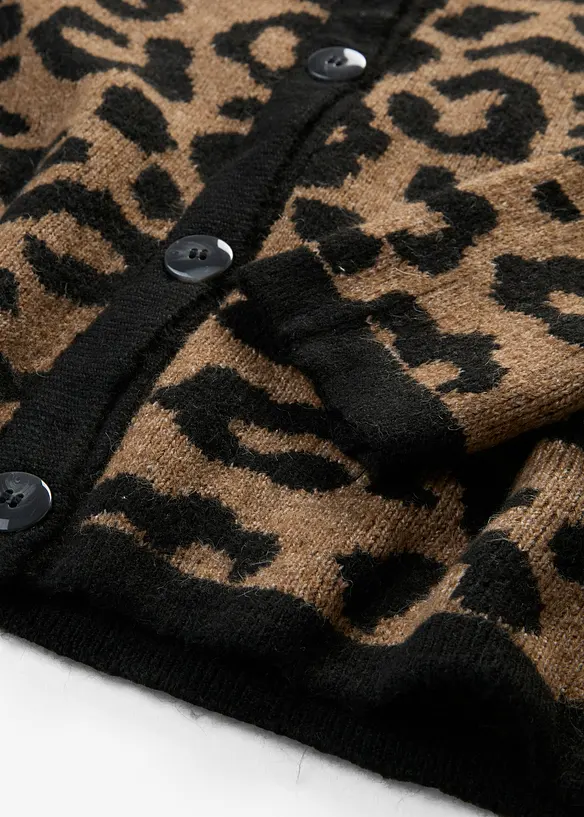 Cardigan med jacquardm&oslash;nster, bonprix